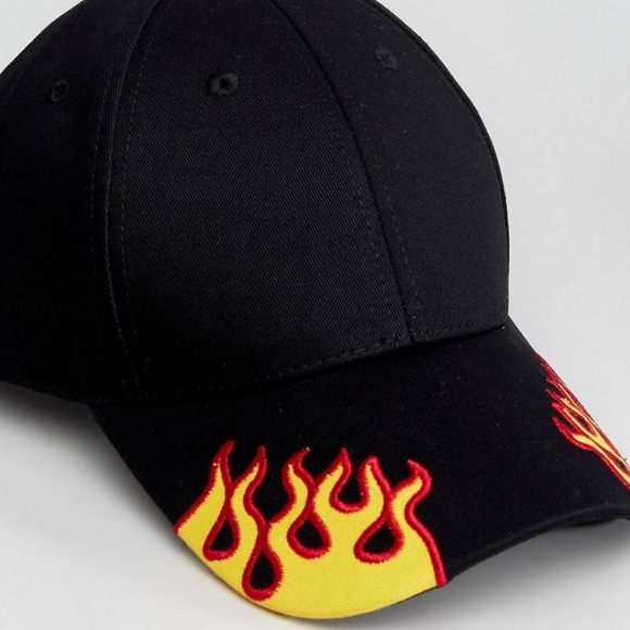 ASOS Other - ASOS Flame Embroidered Adjustable Baseball Hat 🔥